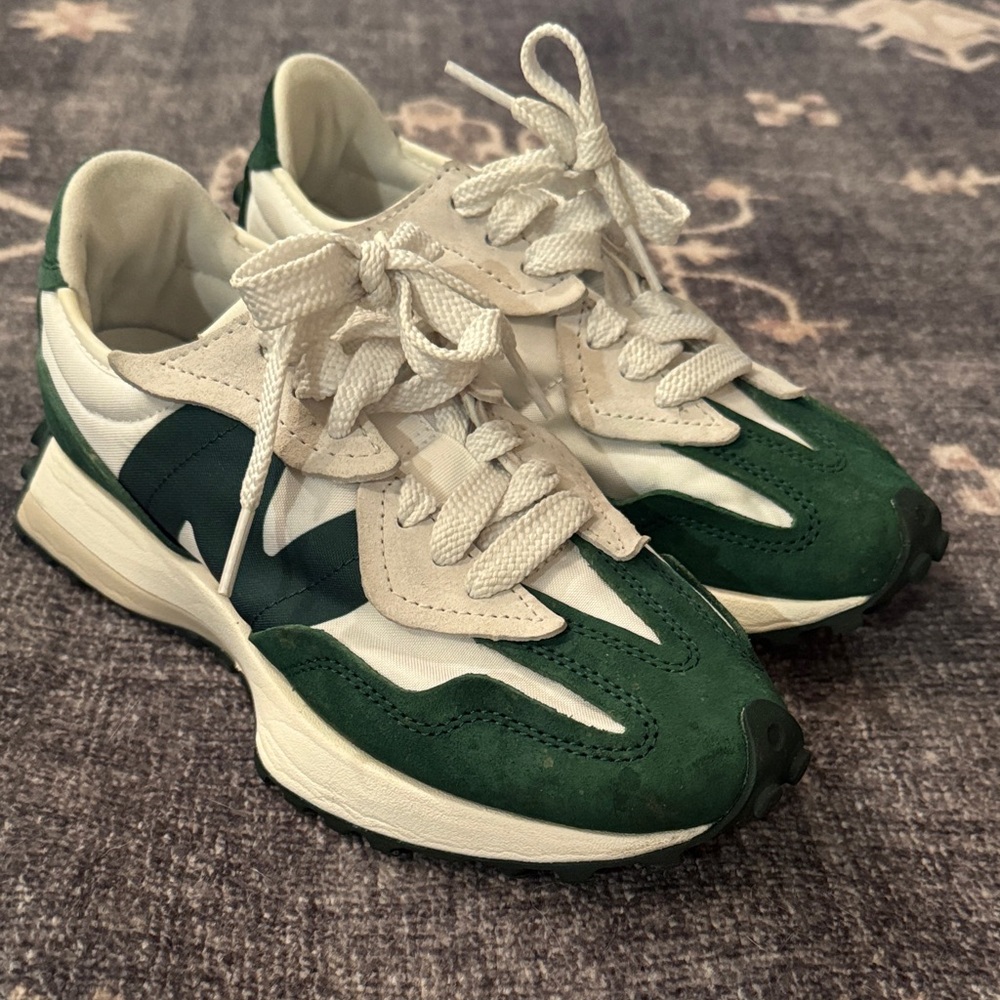 Green and White New Balance 327